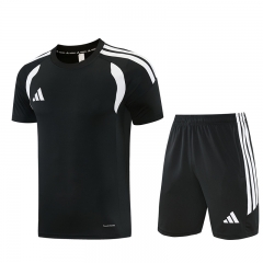 26-27 Adidas Black Short-Sleeves Thailand Soccer Tracksuit-LH
