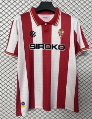 (S-4XL) 26-27 Sporting de Gijón Home Red&White Thailand Soccer Jersey AAA-2044