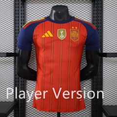 (S-3XL) With Patch Player Version 26-27 2 Stars Spain Home Red Thailand Soccer Jersey AAA-888