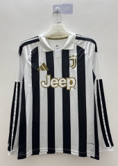 (S-4XL) 26-27 Juventus Home Black&White Thailand LS Soccer Jersey AAA-9268