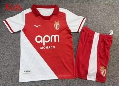 26-27 Monaco Home Red&White kids Soccer Uniform-7809