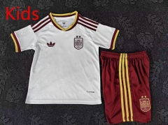 26-27 2 Stars Spain Away White Kids/Youth Soccer Uniform-4714
