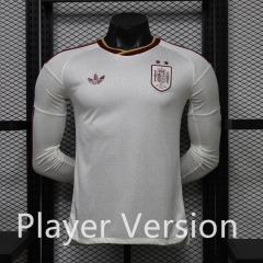 (S-3XL) Player Version 26-27 2 Star Spain Away White LS Thailand Soccer Jersey AAA-888