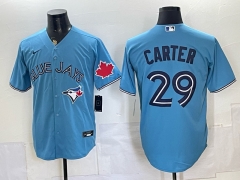 (Logo1) Toronto Blue Jays #29 Light Blue MLB Jersey-0840