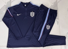 26-27 England Cyan Thailand Soccer Tracksuit-815