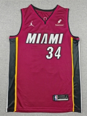 Miami Heat Dark Red #34 NBA Jersey-1380