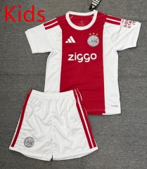 26-27 Ajax Home Red&White Kid/Youth Soccer Uniform-4247