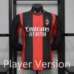 Player Version 26-27 AC Milan Home Red&Black LS Thailand Soccer Jersey AAA-888
