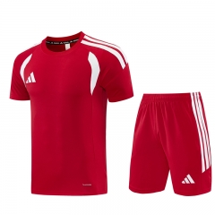 26-27 Adidas Red Short-Sleeves Thailand Soccer Tracksuit-LH