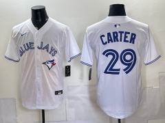 (Logo3) Toronto Blue Jays #29 White MLB Jersey-0840