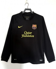 Retro Version 11-12 Barcelona Away Black LS Thailand Soccer Jersey AAA-811