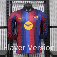 Player Version 26-27 Barcelona Home Red&Bue LS Thailand Soccer Jersey AAA-888