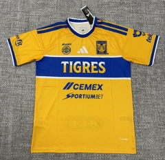 (S-4XL) 26-27 Tigres UANL Home Yellow Thailand Soccer Jersey AAA-4506