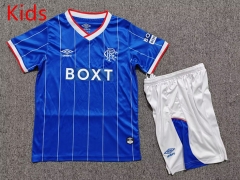 26-27 Rangers Home Blue Kid/Youth Soccer Uniform-7809