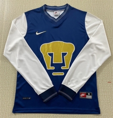 (S-3XL) Retro Version 1998-1999 PA UNAM Away Royal Blue LS Thailand Soccer Jersey AAA-6895
