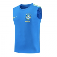 26-27 Brazil Blue Thailand Training Soccer Vest-418