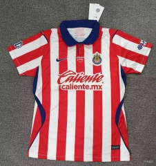 26-27 Deportivo Guadalajara Home Red&White Thailand Women Soccer Jersey AAA-5378