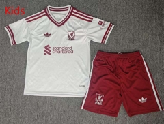 26-27 Liverpool Away White Kids/Youth Soccer Uniform(Red Shorts) -6850