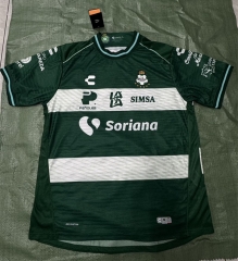 (S-4XL) 26-27 Santos Laguna Home White&Green Thailand Soccer Jersey AAA-9056