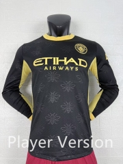 Player Version 26-27 Manchester City Away Black LS Thailand Soccer Jersey AAA-2016