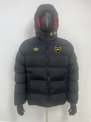 26-27 Arsenal Black Cotton Coats With Hat-8268