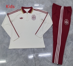 26-27 2 Star Spain Light Yellow Kids/Youth Soccer Tracksuit-411