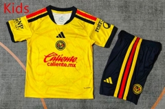 26-27 Club America Home Yellow Kids/Youth Soccer Uniform-9484