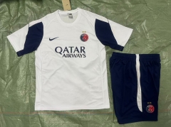 26-27 2 Star PSG White Short-sleeve Thailand Soccer Tracksuit-4627