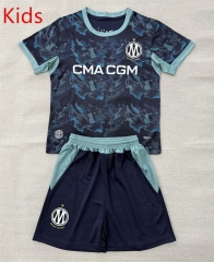 26-27 Olympique de Marseille Away Royal Blue Kids/Youth Soccer Uniform-AY