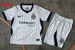 26-27 Inter Milan Away White Kids/Youth Soccer Uniform-9484