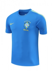 26-27 Brazil Blue Thailand Training Soccer Jersey-418