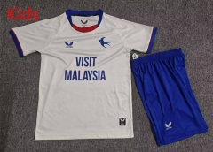 26-27 Cardiff City Away White Kids/Youth Soccer Uniform-7809