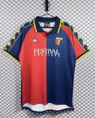 Retro Version 99-00 Genoa CFC Home Red&Blue Thailand Soccer Jersey AAA-3257