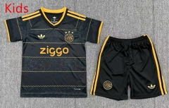 26-27 Ajax Away Black Kid/Youth Soccer Uniform-6149