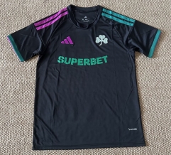 (S-4XL) 26-27 Panathinaikos F.C. 2nd Away Black Thailand Soccer Jersey AAA-9663