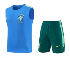 26-27 Brazil Blue Thailand Training Soccer Vest Uniform-418