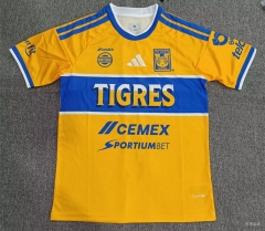 (S-6XL) 26-27 Correct Version Tigres UANL Home Yellow Thailand Soccer Jersey AAA-5378