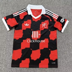 (S-4XL) 26-27 Fulham Away Red&Black Thailand Soccer Jersey AAA-8025