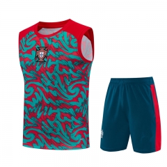 26-27 Portugal Red&Green Thailand Training Vest Soccer Uniform-418