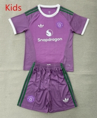 26-27 Manchester United Goalkeeper Pink&Purple Kids/Youth Soccer Uniform-AY