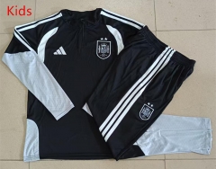 26-27 2 Star Spain Black Kids/Youth Soccer Tracksuit-815