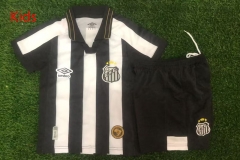 26-27 Santos FC Away Black&White Kids/Youth Soccer Uniform-3871