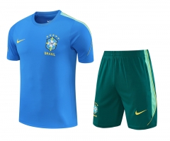 26-27 Brazil Blue Thailand Training Soccer Uniform-418