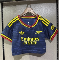 26-27 Arsenal Away Royal Blue Women Navel-revealing style Soccer Jersey-7411