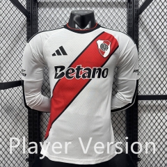 (S-4XL) Player Version 26-27 CA River Plate Home White LS Thailand Soccer Jersey AAA-4285