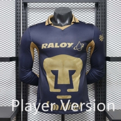 (S-4XL) Player Version 26-27 PA UNAM Away Royal Blue LS Thailand Soccer Jersey AAA-888