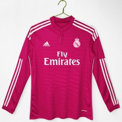 Retro Version 14-15 Real Madrid Away Pink LS Thailand Soccer Jersey AAA-C1046