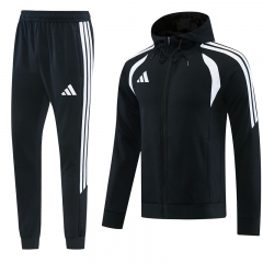 Adidas Black Thailand Soccer Jacket Uniform With Hat-LH