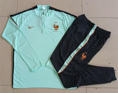 26-27 France Green Thailand Soccer Tracksuit-815