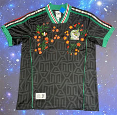 (S-4XL) 26-27 Special Flower Version Mexico Black Thailand Soccer Jersey AAA-1424